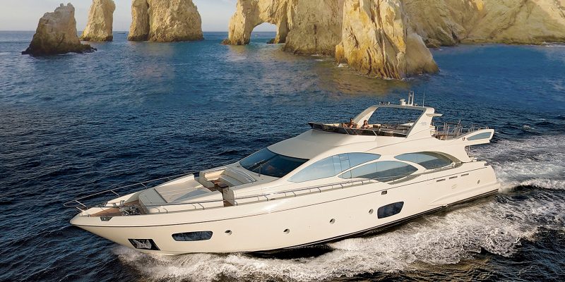 Azimut motor yacht underway near Land's End